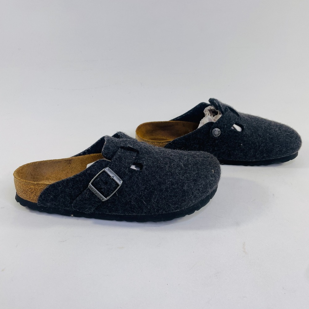 Birkenstock Boston Wool Felt Clogs Charcoal Gray Anthracite 37 L6 M4 Germany - Picture 4 of 7